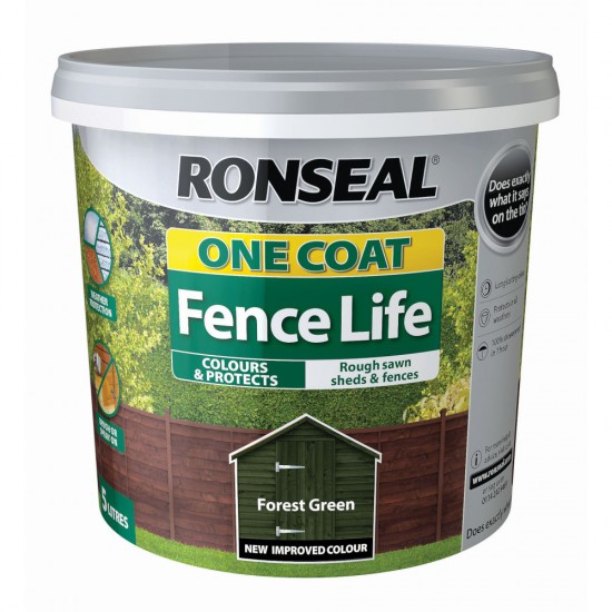 Ronseal One Coat Fence Life - Forest Green 5L