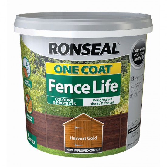 Ronseal One Coat Fence Life - Harvest Gold 5L