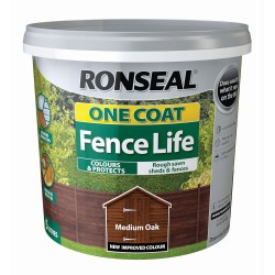 Ronseal One Coat Fence Life - Medium Oak 5L
