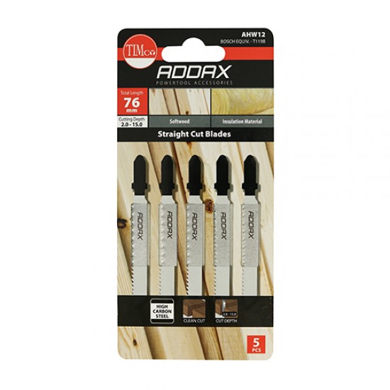 Jigsaw Blades - Wood Cutting - HCS Blades - T119B - Pack of 5